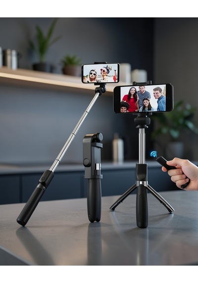 Selfie Çubuğu Bluetooth Uzaktan Kumandalı Uuczzzselfieçubuğuuu1