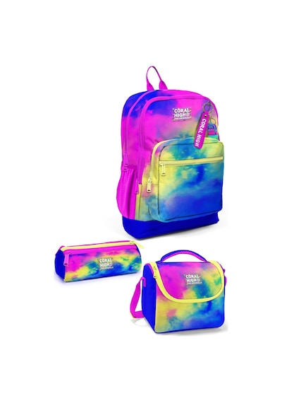 Coral High Kids Renkli Batik Desenli 3 Lü Okul Çanta Seti Set0123757