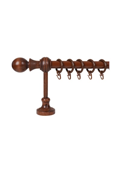 Meyra Demonte Başlıklı Ahşap Rustik Perde Askısı - Raysız -ceviz 325 Cm Ceviz