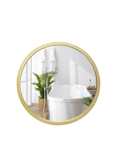 50,8 Cm Çerçeveli Yuvarlak Altın Ayna - Banyo, Yatak Odası, Antre, Oturma Odası İçin Büyük Daire Aynası - Duvar Dekoru İçin Büyük Dairesel Modern Ayna