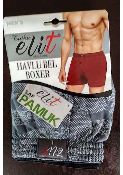 Tutku Elit Erkek Havlu Bel Desenli Boxer 1102 - 9 Adet 001