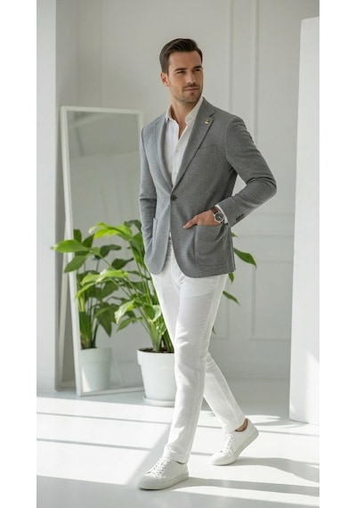 Plus Scorpion Ck089 Erkek Slim Fit Blazer Ceket Tek Düğmeli Çift Yırtmaçlı Torba Cepli Yarım Astarlı Gri Plus Scorpion Ck089 Erkek Slim Fit Blazer Ceket Tek Düğmeli Çift Yırtmaçlı Torba Cepli Yarım Astarlı Gri