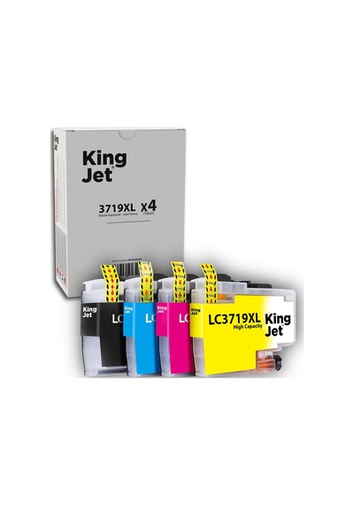 Kingjet Brother Uyumlu Mfc-j3930dw Yüksek Kapasiteli 4 Renk Takım Çipli Uyumlu Kartuş Lc3719xl