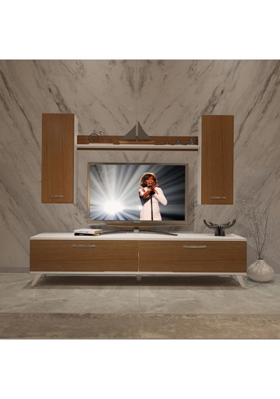 Decoraktiv Eko 5d Slm Std Retro Tv Ünitesi Tv Sehpası Beyaz - Ceviz