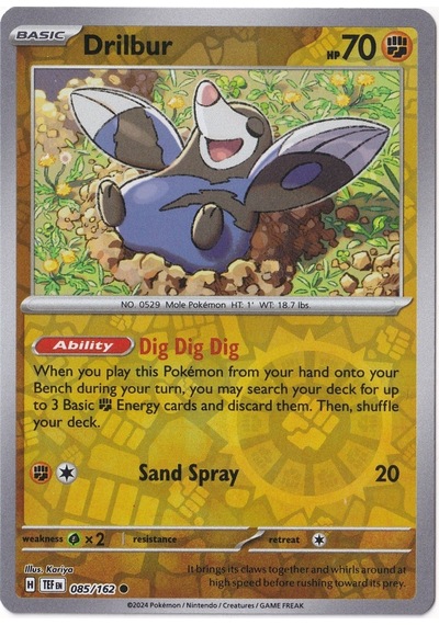 Drilbur Reverse Holo 085/162 - Temporal Forces - Pokemon Kartı Mint