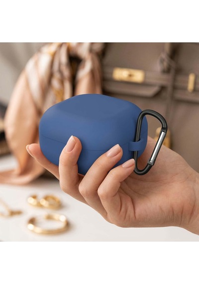 Galaxy Buds 4 Kılıf Askı Aparatlı Mat Silikon Lacivert
