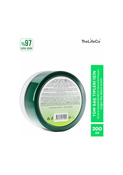 Thelifeco Günlük Bakım Şampuanı 250 ML + Saç Kremi 200 ML