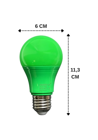 1 Adet Osaka 10w Yeşil Işık E27 Duylu Kalın Duy Led Ampul