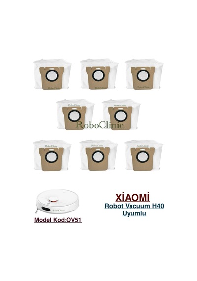 Xiaomi Mi Vacuum Mop H40 Robot Süpürge İle Uyumlu Yedek Toz Torba - 8 Parça