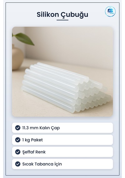 Silikon Çubuğu 11.3 Mm 1 Kg Sıcak Tabanca İçin Şeffaf Yapıştırıcı