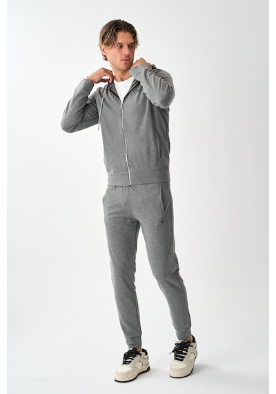 Dechers Tech Fleece Double Face Kapüşonlu Erkek Eşofman Takım E213-9 Antrasit