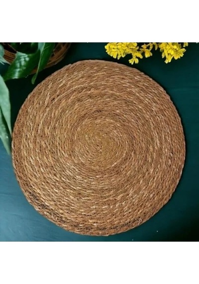 6 Adet Bambu Hasır Supla Seti, Şık Sofra Dekorasyonu İçin 30 Cm Acı Kahverengi