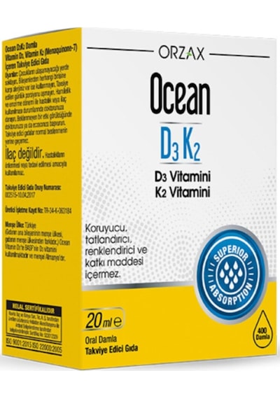 Orzax Ocean D3k2 Vitamin Damla 20 Ml