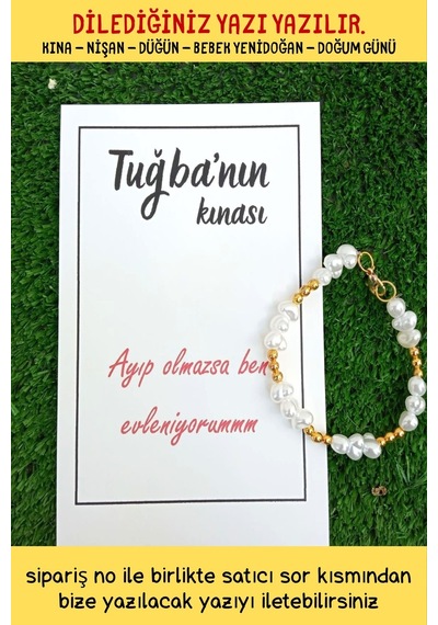 20 Adet Gold & İnci Boncuklu Bileklik - Kına Hediyesi - Nikah Krem