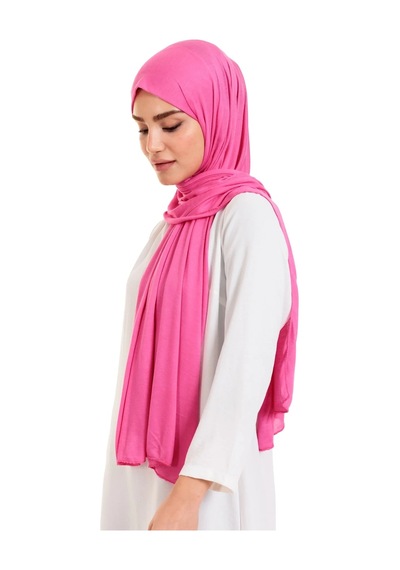 Fuşya Likralı Penye Şal