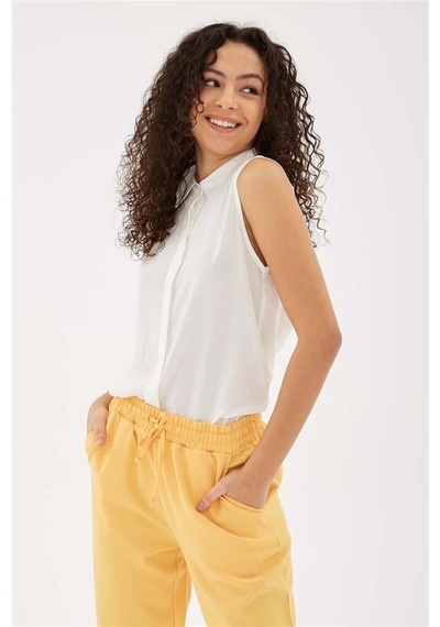 Fashion Friends Kolsuz Gömlek Ekru