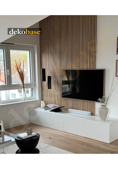 Meşe 2 Adet 60x270 Cm Yeni Nesil Akustik Ahşap Duvar Paneli