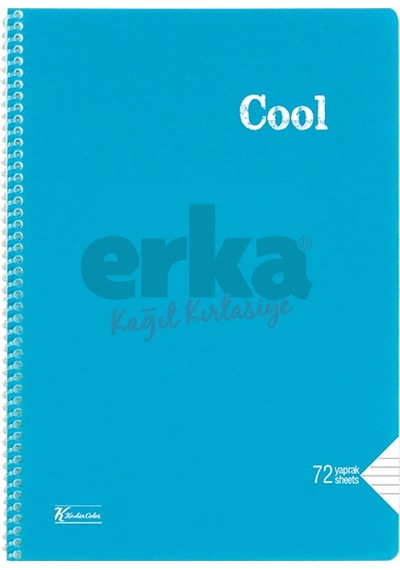 Keskin Color Cool 72 Yaprak Çizgili A5 Plastik Kapak Spiralli Def