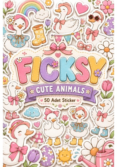 Sevimli Ördek Sticker Seti - 50 Adet Etiket Çıkartma Diğer