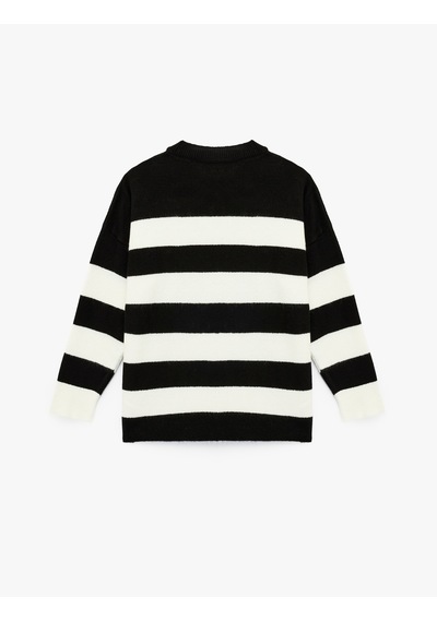 Koton Uzun Kollu Bisiklet Yaka Triko Oversize Kazak Ekru Çizgili 6wak90085ht Ekru Çizgili Koton Uzun Kollu Bisiklet Yaka Triko Oversize Kazak Ekru Çizgili 6wak90085ht Ekru Çizgili