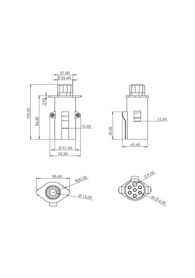 Römork Fişi ve Soketi Metal n Tip Set Ürün - 7 Pin