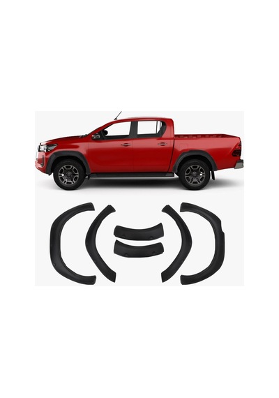 Toyota Hilux 2019 Ve Sonrası Vidalı Model Uyumlu Çamurluk Dodik Seti 6 Parça Abs Mat Siyah