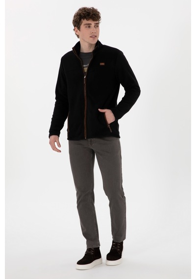 U.S. Polo Assn. Erkek Siyah  Polar Örme Hırka 50290594-VR046