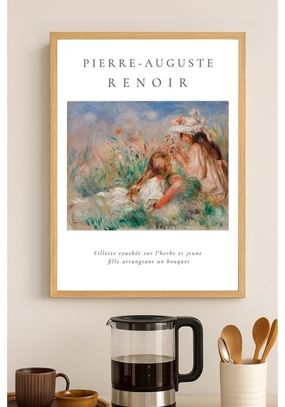 Pierre Auguste Doğal Ahşap Çerçeveli Poster, Dekoratif Sanatsal Duvar Tablosu