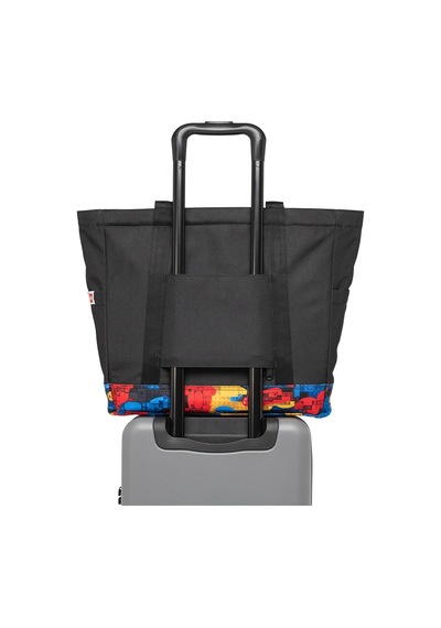 Herschel X Lego Heritage Tote Omuz Çantası Siyah -soyut Bloklar Çok Renkli