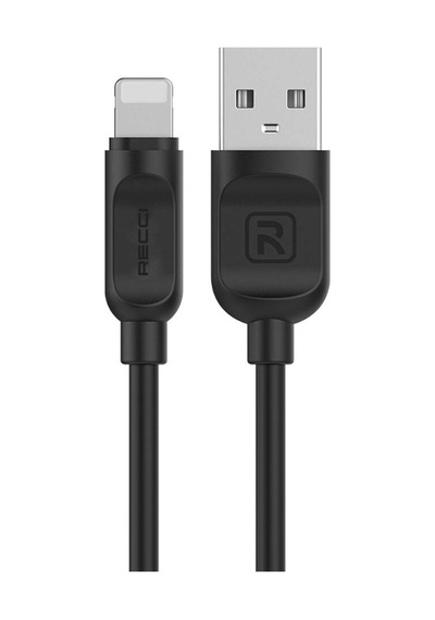 Recci RCL-P100 City of Sky Serisi 1 M Lightning USB-A Data ve Şarj Kablosu Siyah