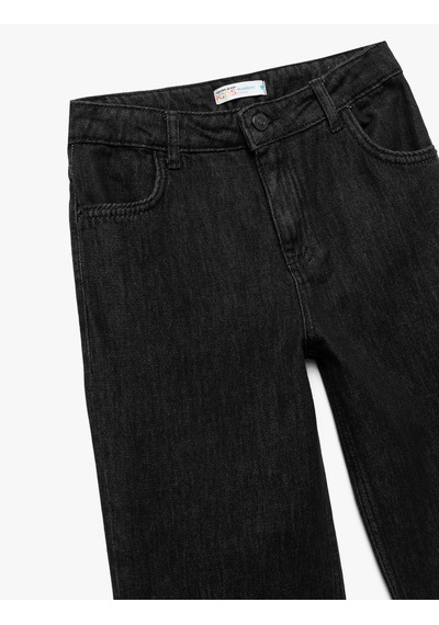 Koton Pamuklu Rahat Kesim Denim Pantolon Siyah 6wkb40002td