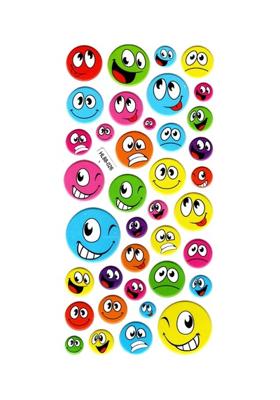 Sticker Kabartmalı Stiker Defter, Planlayıcı Etiket Hl88-026 - 17x9 Cm - Renkli Emoji