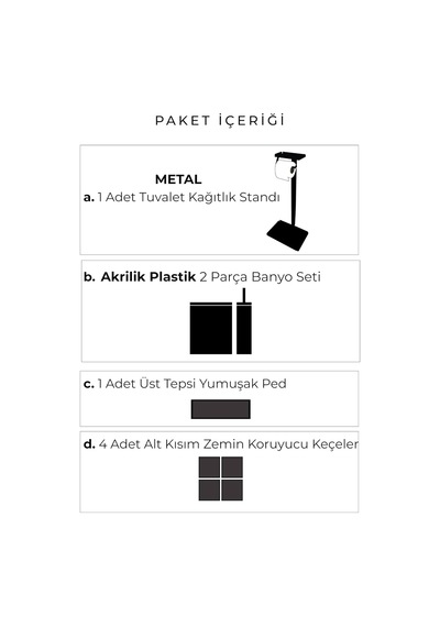 3'ü 1 Arada Banyo Seti Tuvalet Kağıtlık, Çöp Kovası Ve Tuvalet Fırça Takımı Krom Beyaz Diğer
