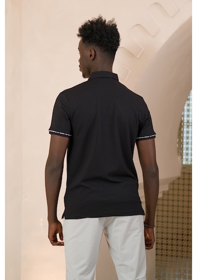 Paul Martin Regular Fit Yaka Garnili Pamuklu Polo Yaka T-shirt Siyah Paul Martin Regular Fit Yaka Garnili Pamuklu Polo Yaka T-shirt Siyah