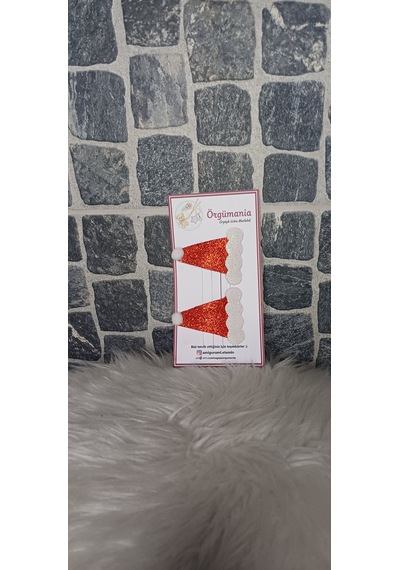 Örgümania Çıtçıtlı Toka- Eva Yılbaşı Tokası - Yılbaşı Şapkası Kırmızı