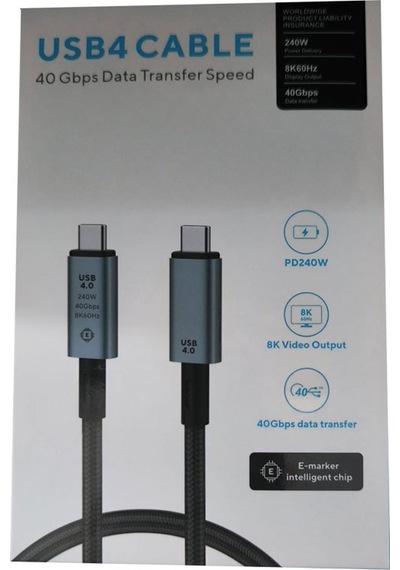 Type C Usb 4.0 8k 60 Hz Görüntü Desteği Usb C 4.0 240w 40gbps 2m
