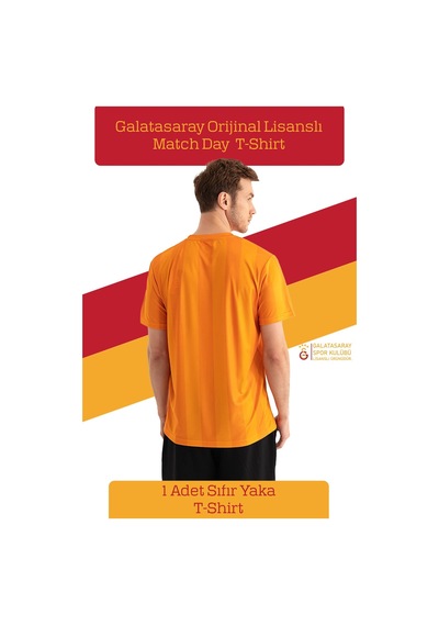 Galatasaray Lisanslı Match Day T-shirt + Şal Kaşkol Set Ahşap Kutulu 106 Sarı