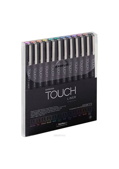 Touch Liner Teknik Çizim Kalemi 12Li Set Renkli Sh4301205