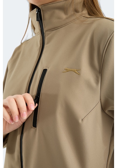 Slazenger Hıp Style Kadın Dik Yaka Fermuarlı Bej Mont & Kaban Bej