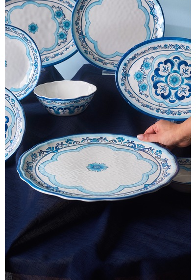 Karaca Blue Harmony Melamin Servis Tabağı 35 Cm Mavi