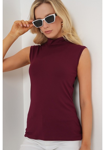 Bigdart Kadın Kolsuz Body 4348 - Bordo