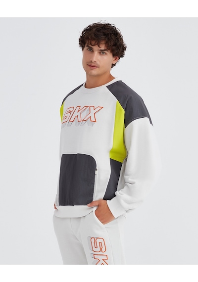 Skechers M Lw Fleece Crew Neck Sweatshirt Erkek Light Gray Sweatshirt S232277-032 Gri
