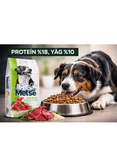 Melse Kuzu Etli Pirinçli Köpek Maması 15 Kg %18 Protein %10 Yağ, Sağlıklı Ve Dengeli Beslenme