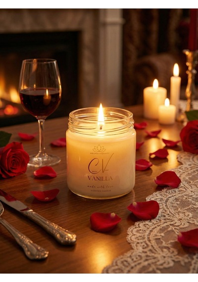 Vanilya Kokulu Mum-%100 Doğal Soya Wax Mum-aromaterapi Mum-şeffaf Kapaklı Şişe 100cc Beyaz