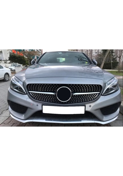 Autogp Mercedes W205 Diamond Ön Panjur Izgara 2014 / 2018 Gri