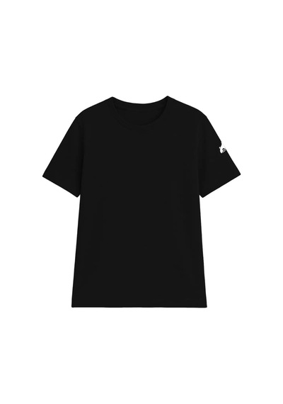 Markapia Kadın Bisiklet Yaka Basic Düz Kısa Kollu T-shirt Siyah