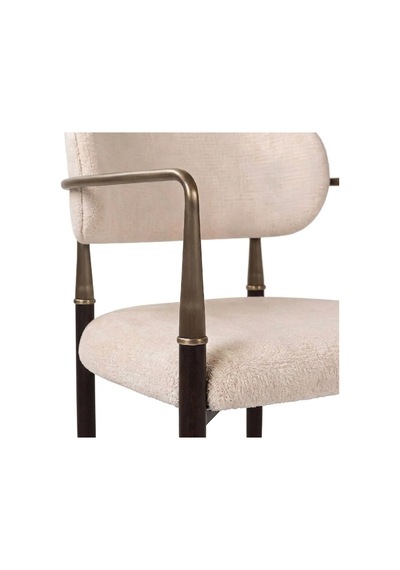 Elegance Kolçaklı Metal Mutfak Sandalyesi Siyah - Krem