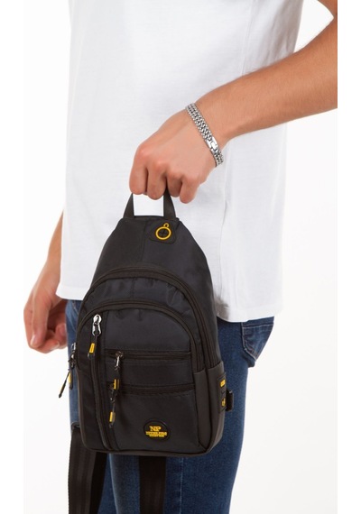 Newish Polo İmpertex Suya Dayanıklı Siyah-sarı Kulaklık Ve Usb Çıkışlı Unisex Omuz Ve Bel Çantası Siyah - Sarı