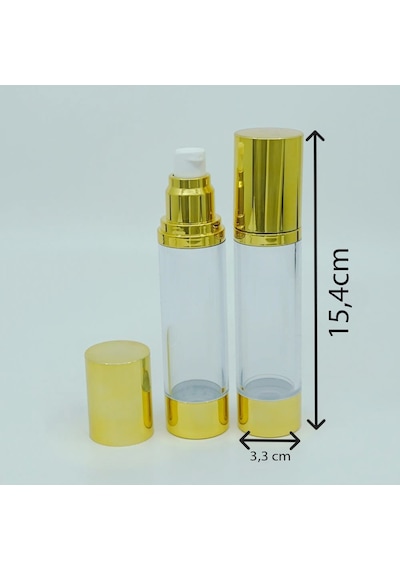 Losyon Ve Krem Şişesi 50 Ml 3 Adet Parlak Airless Şişe