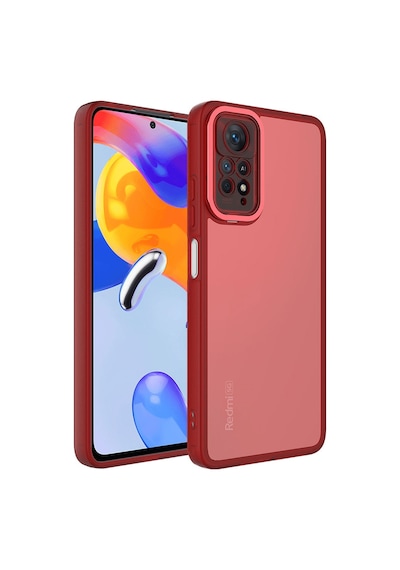 Ekılıf - Xiaomi Redmi Note 11 Pro 5g Uyumlu - Kılıf Kamera Korumalı Transparan Post Kapak - Kırmızı
